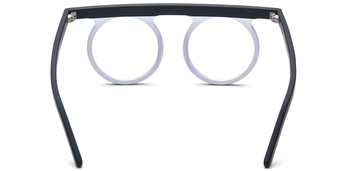 Acetate Round Reading Glasses black-white