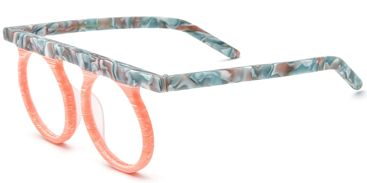 Acetate Round Reading Glasses pattern-orange