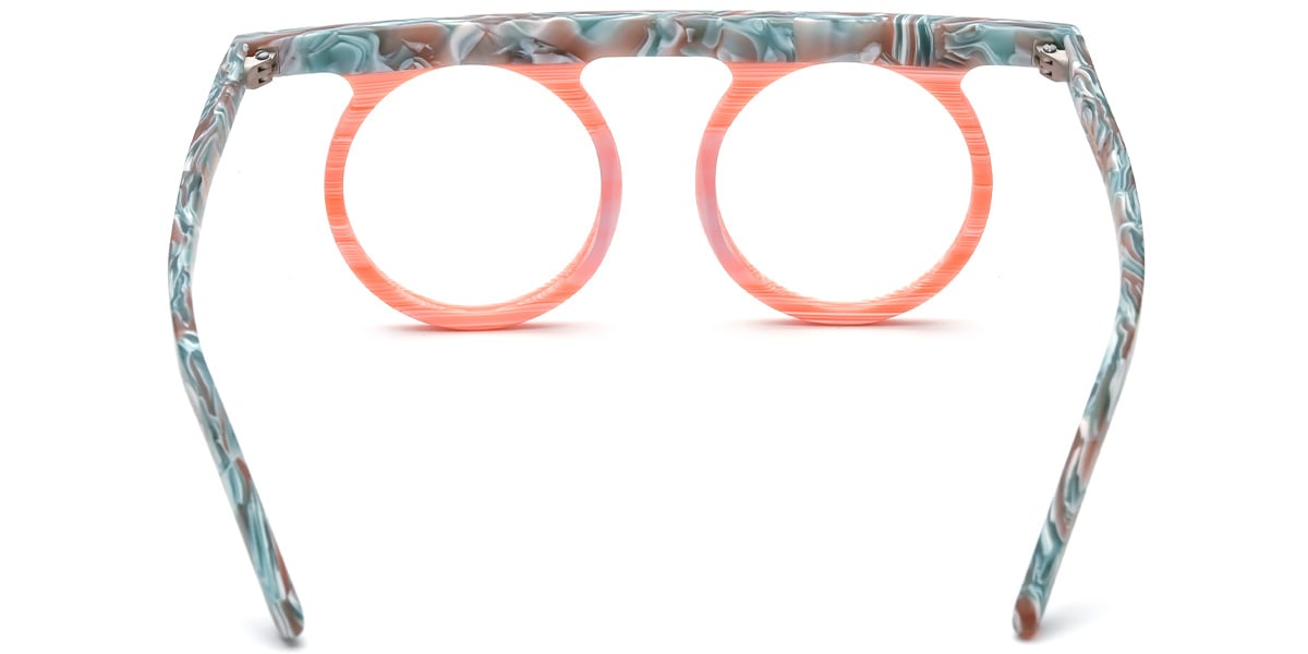 Acetate Round Reading Glasses pattern-orange