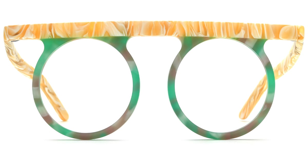 Acetate Round Reading Glasses pattern-green