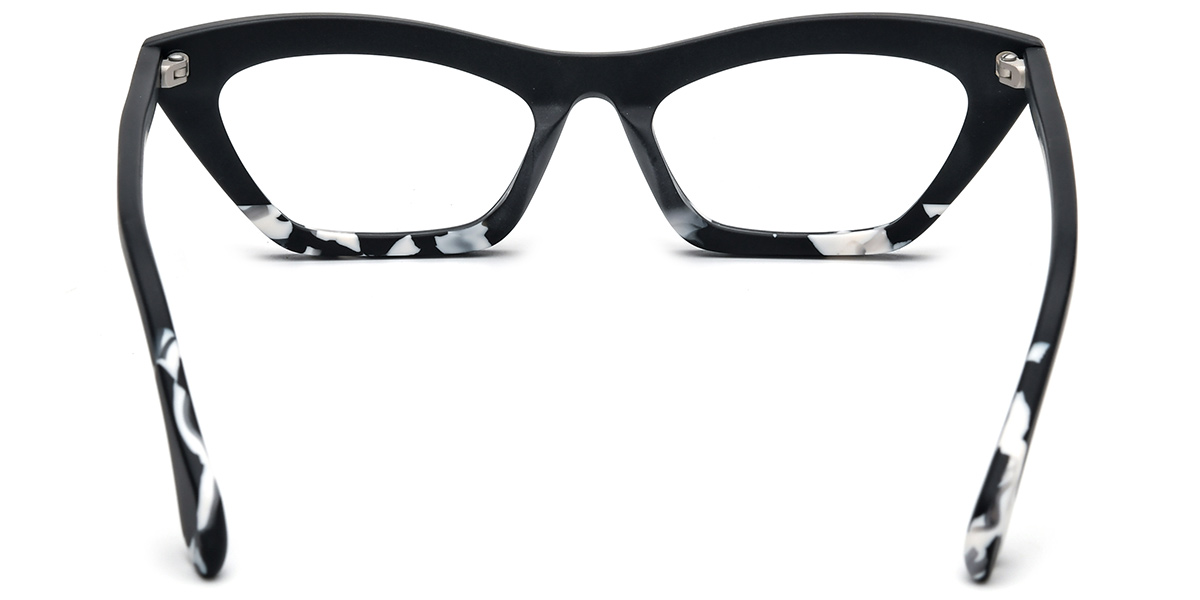 Acetate Rectangle Cat Eye Reading Glasses pattern-black