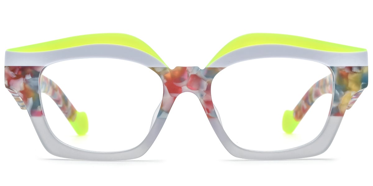 Acetate Square Geometric Reading Glasses pattern-grey