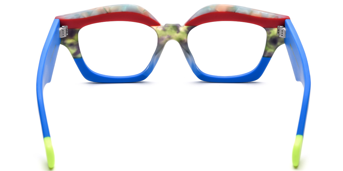 Acetate Square Geometric Reading Glasses pattern-blue