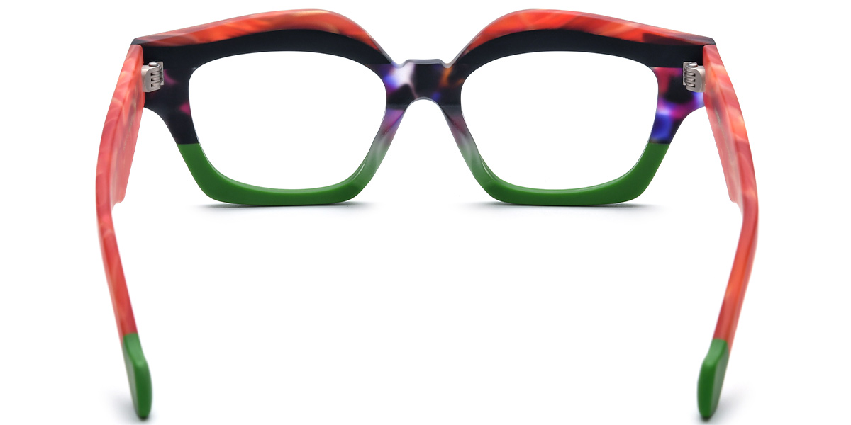 Acetate Square Geometric Reading Glasses pattern-green