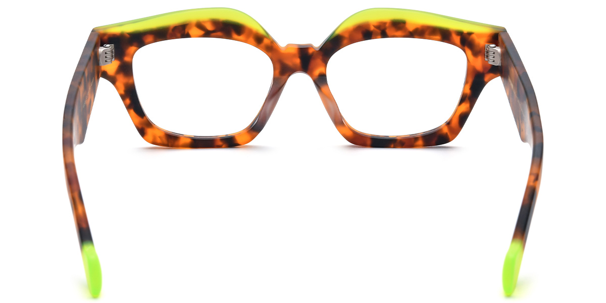 Acetate Square Geometric Reading Glasses pattern-tortoiseshell