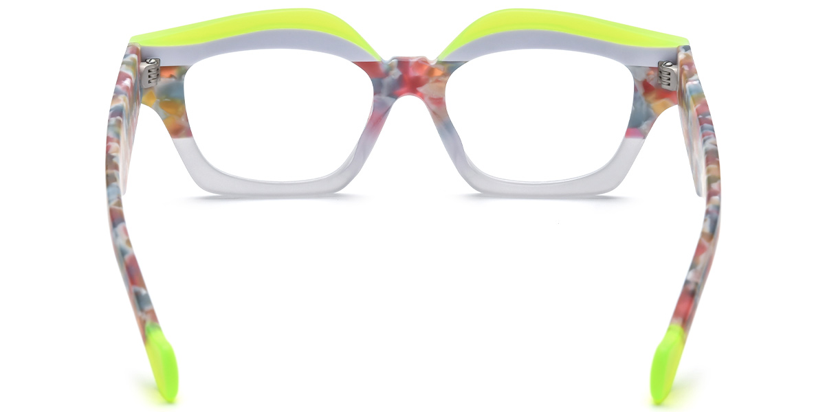 Acetate Square Geometric Reading Glasses pattern-grey