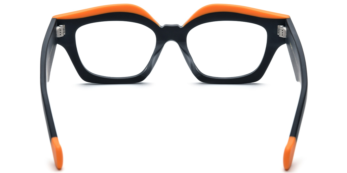 Acetate Square Geometric Reading Glasses pattern-black