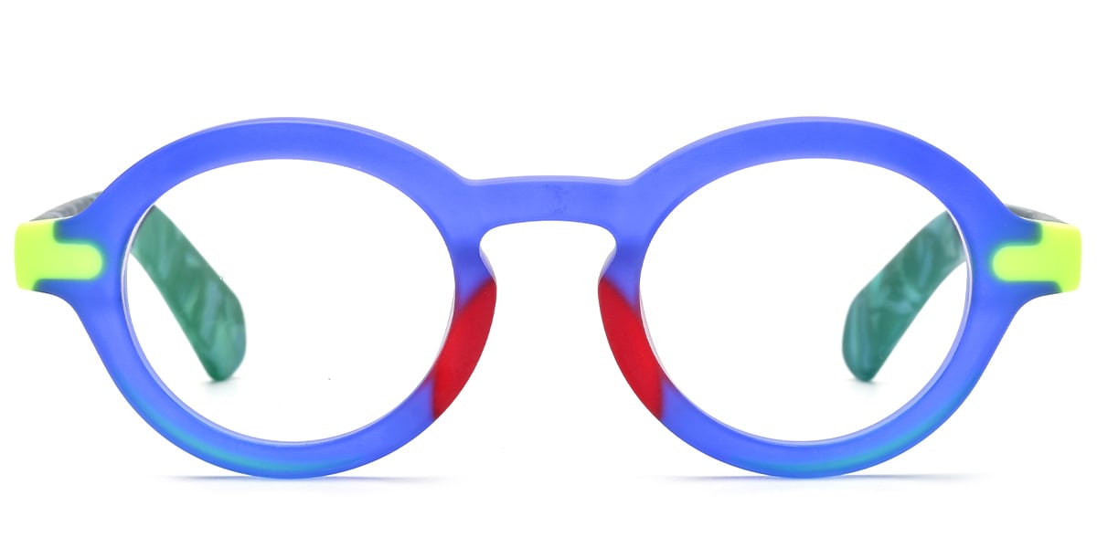 Acetate Round Reading Glasses pattern-blue