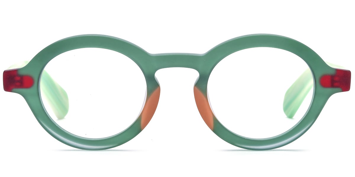 Acetate Round Reading Glasses pattern-green