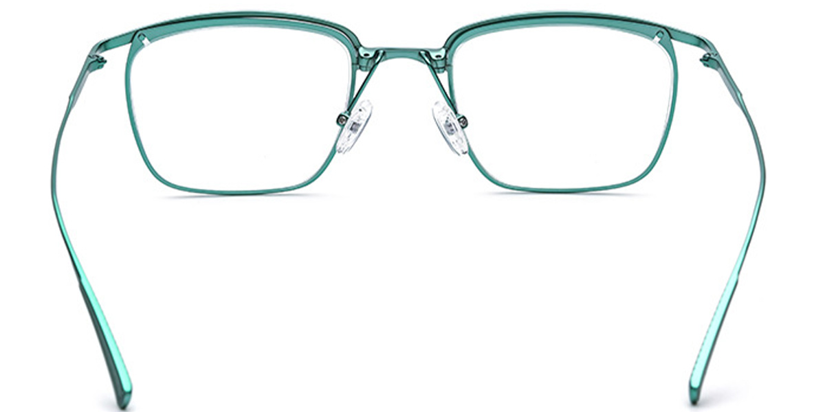 Titanium Square Reading Glasses green