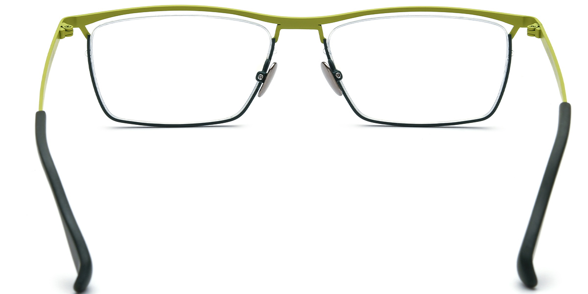 Titanium Rectangle Reading Glasses yellow