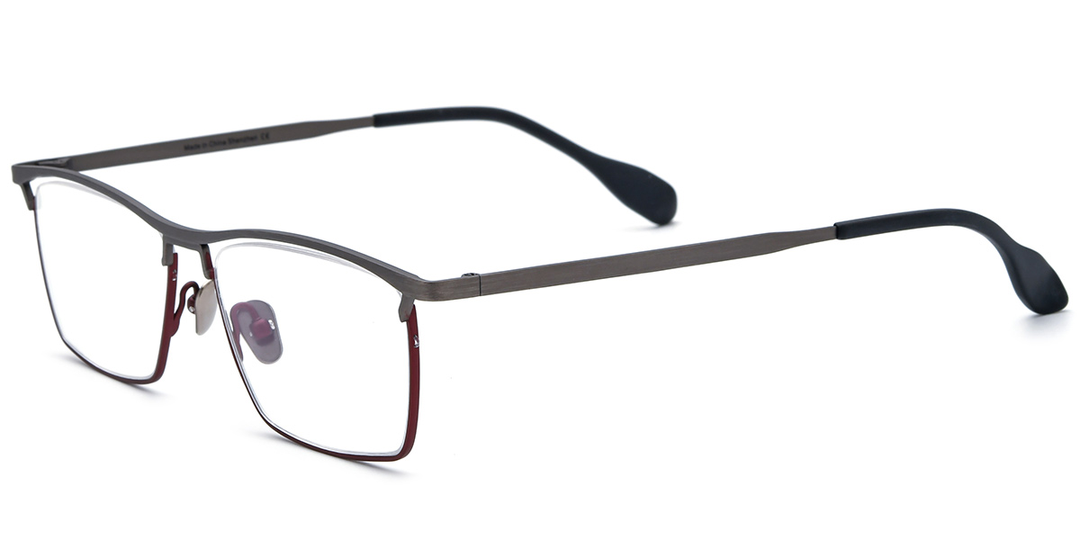 Titanium Rectangle Reading Glasses grey