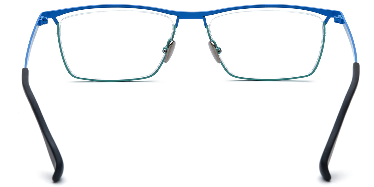 Titanium Rectangle Reading Glasses blue