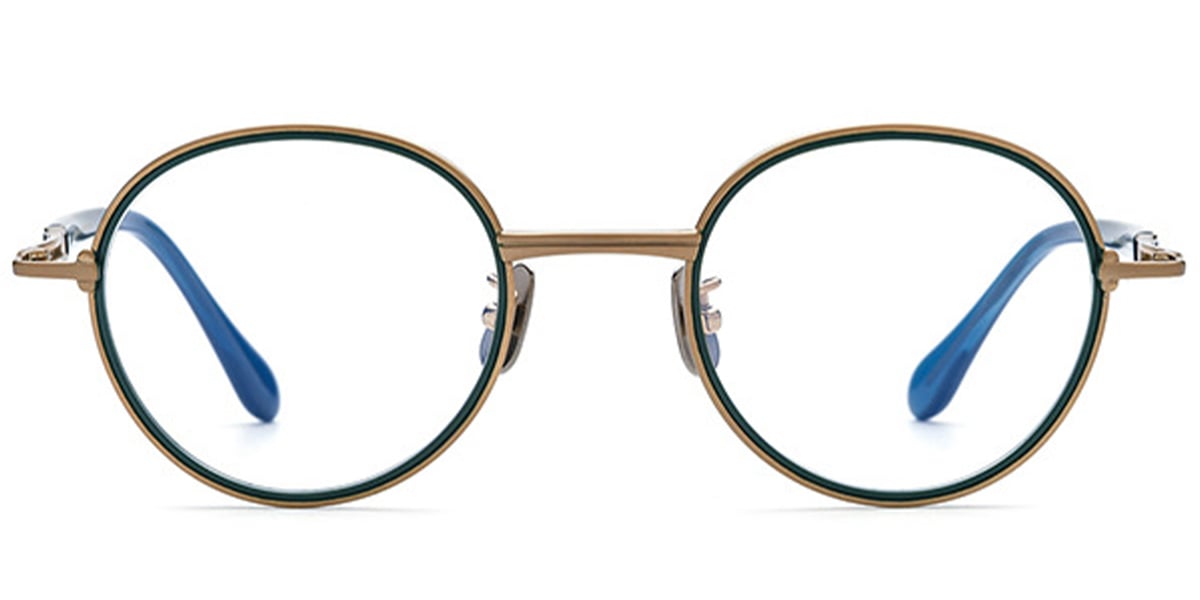 Titanium Round Reading Glasses gold