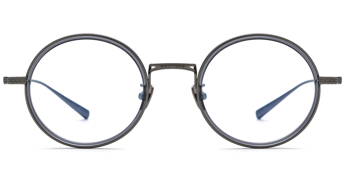 Titanium Round Reading Glasses grey