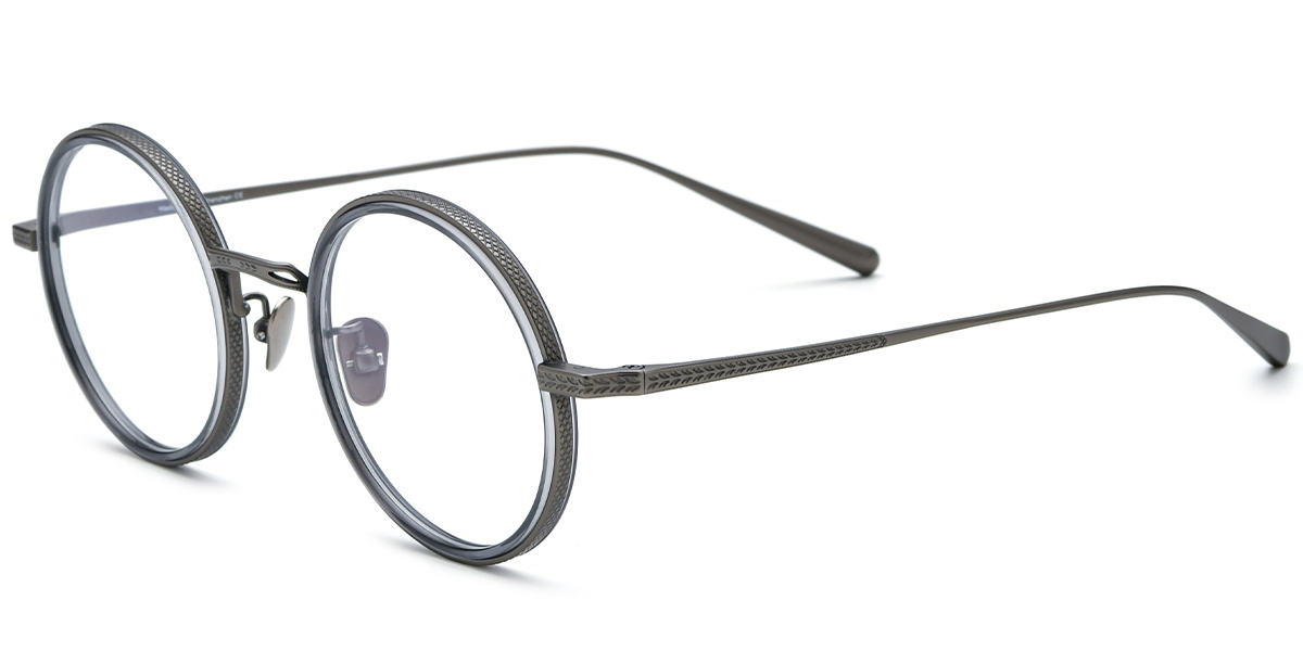 Titanium Round Reading Glasses grey