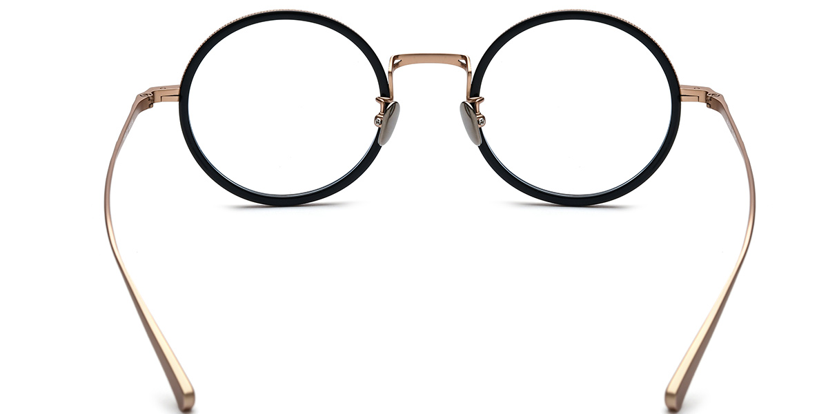 Titanium Round Reading Glasses black-gold