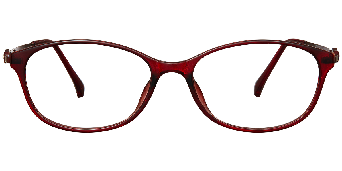Oval Reading Glasses translucent-red