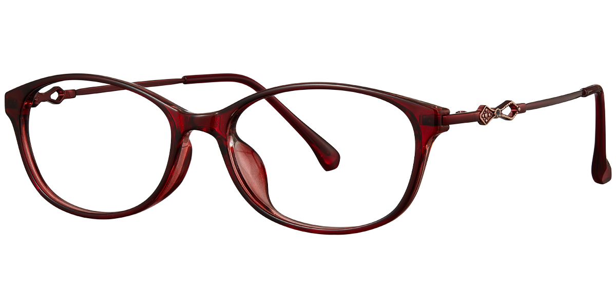 Oval Reading Glasses translucent-red