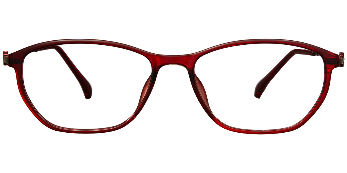 Rectangle Reading Glasses translucent-red