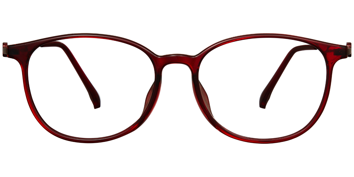 Oval Reading Glasses translucent-red