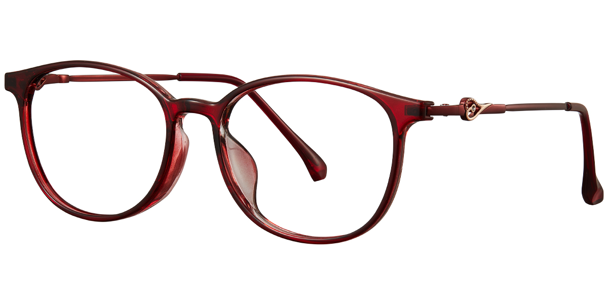 Oval Reading Glasses translucent-red