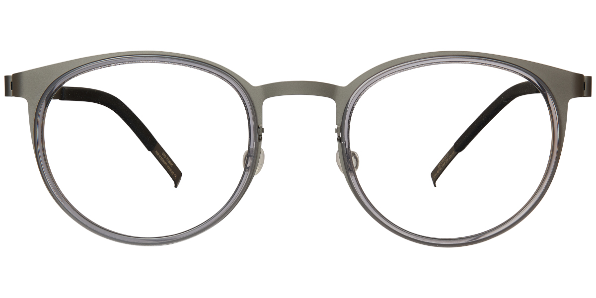 Acetate & Titanium Round Reading Glasses translucent-grey