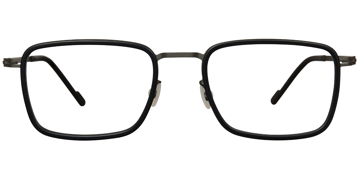 Acetate Rectangle Reading Glasses black-grey