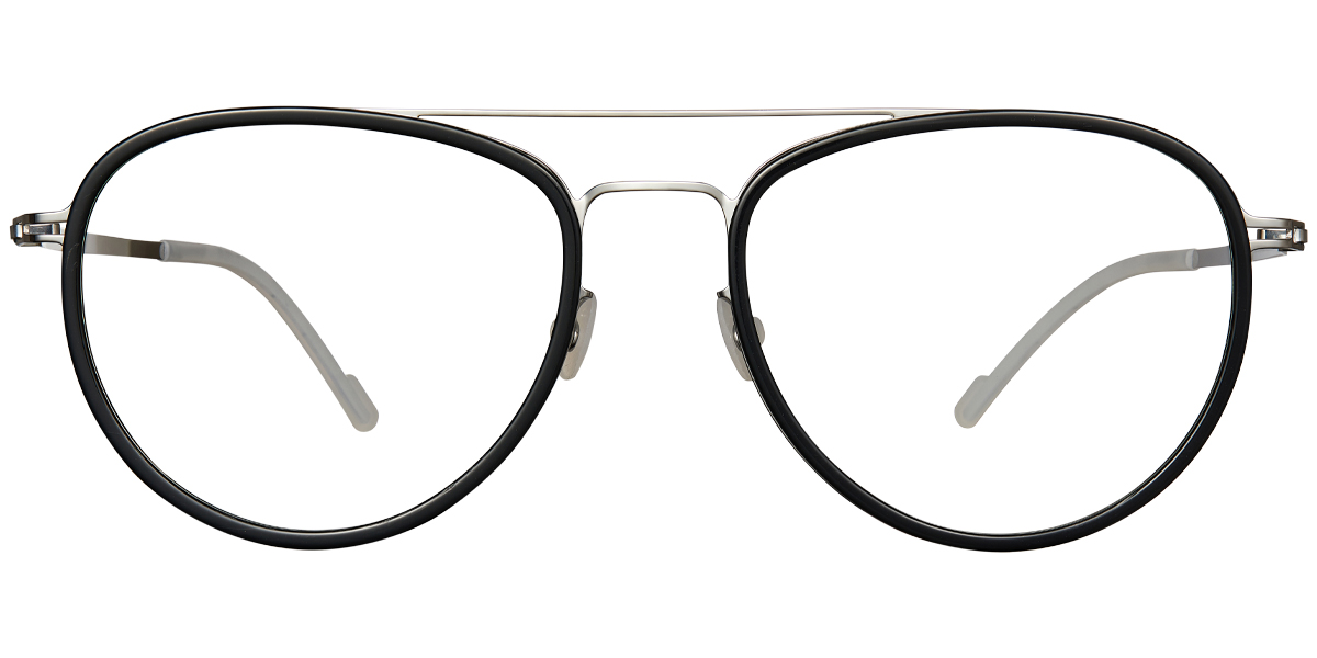 Acetate Aviator Reading Glasses black-silver