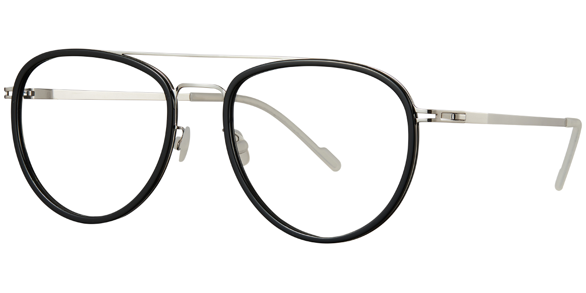 Acetate Aviator Reading Glasses black-silver