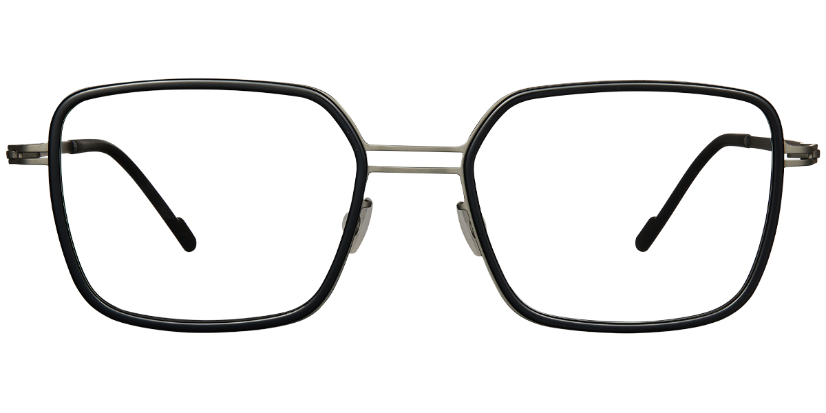 Acetate Rectangle Reading Glasses black-grey