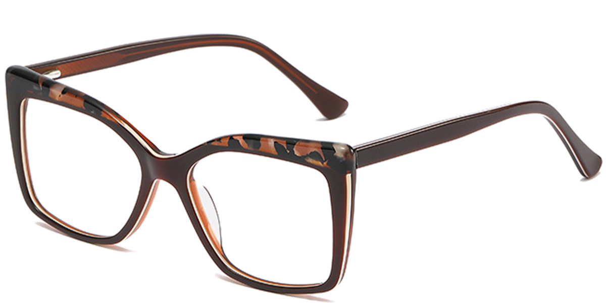 Acetate Square Reading Glasses pattern-coffee