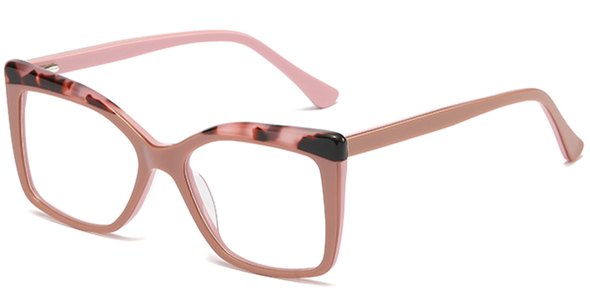 Acetate Square Reading Glasses pattern-pink