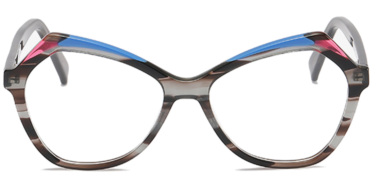 Acetate Geometric Reading Glasses pattern-blue