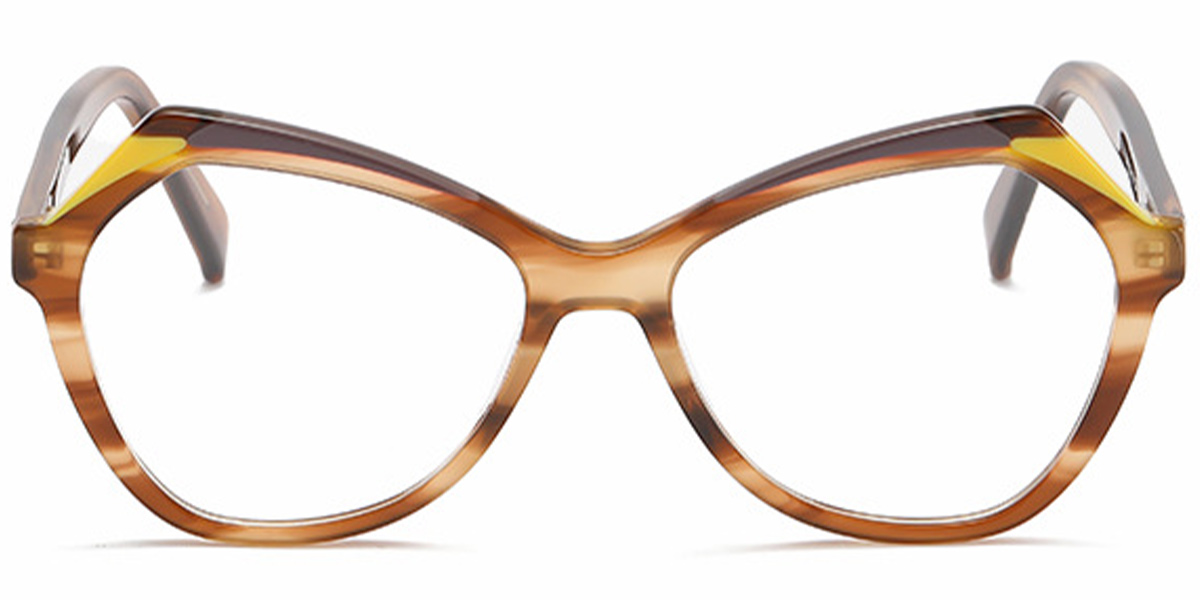 Acetate Geometric Reading Glasses pattern-brown