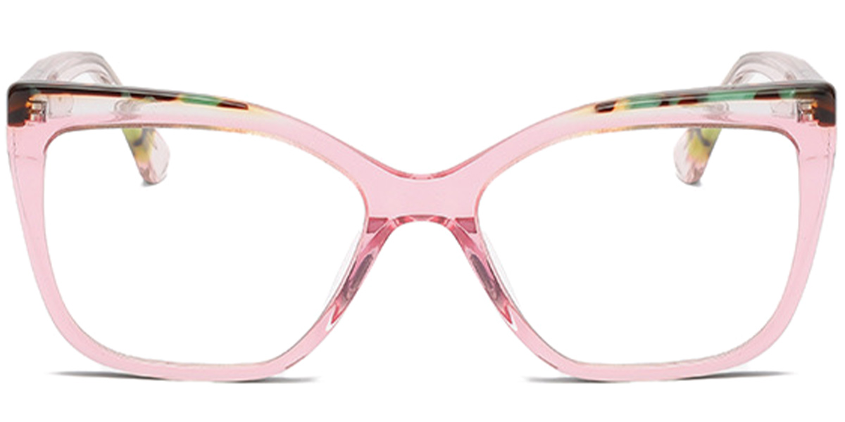 Acetate Rectangle Reading Glasses pattern-pink