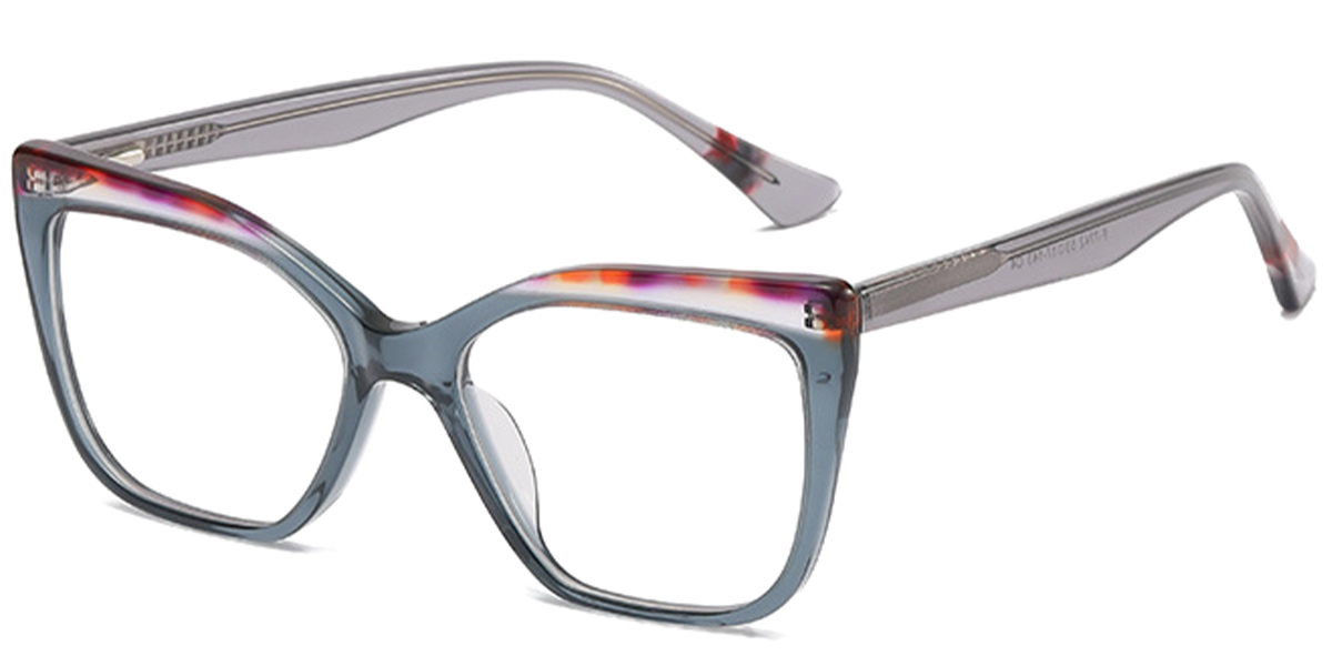 Acetate Rectangle Reading Glasses pattern-grey