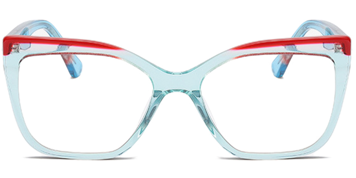 Acetate Rectangle Reading Glasses pattern-blue