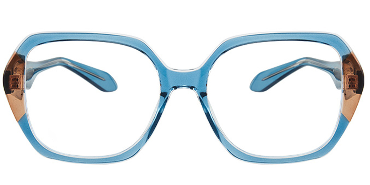 Square Reading Glasses translucent-blue