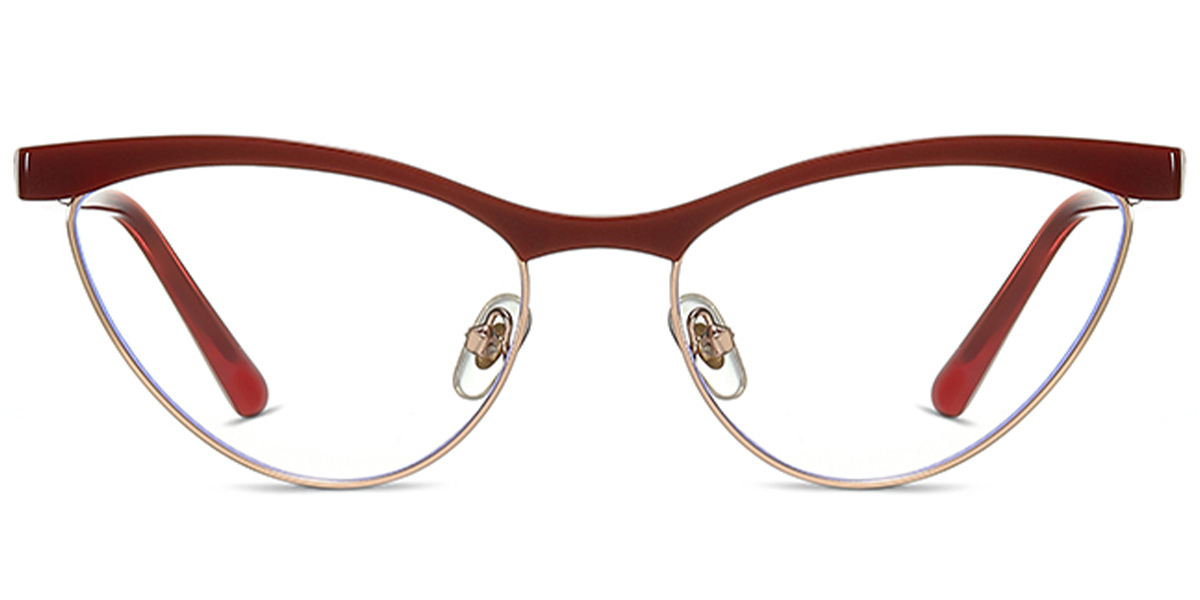 Cat Eye Browline Reading Glasses red