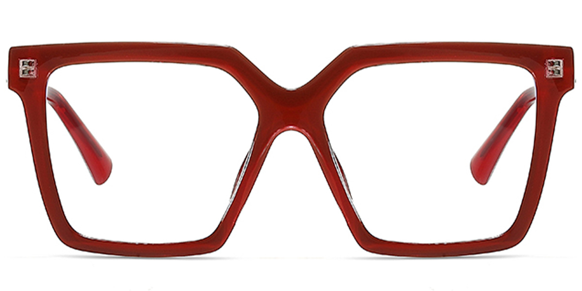 Square Reading Glasses red