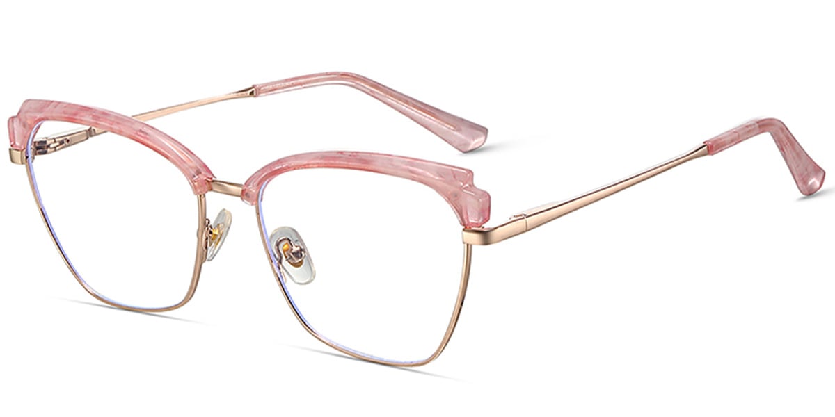 Browline Reading Glasses pattern-pink