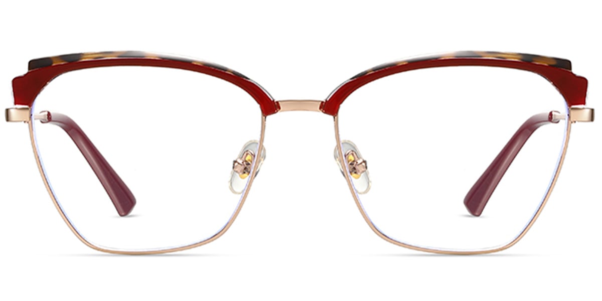 Browline Reading Glasses pattern-red