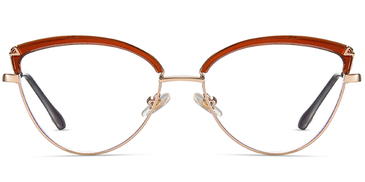 Browline Reading Glasses translucent-brown