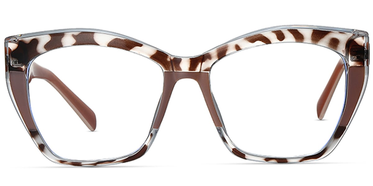 Square Reading Glasses pattern-brown