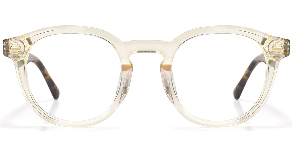 Acetate Round Reading Glasses translucent-yellow