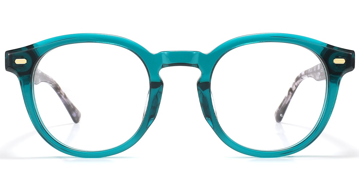 Acetate Round Reading Glasses translucent-blue