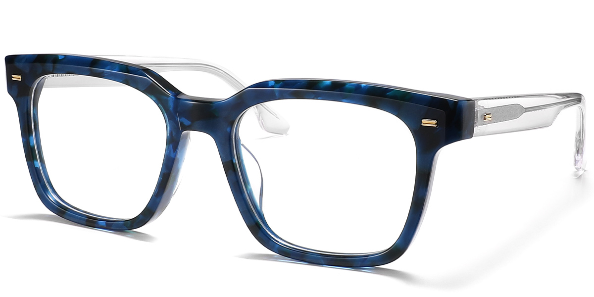 Acetate Square Reading Glasses pattern-blue