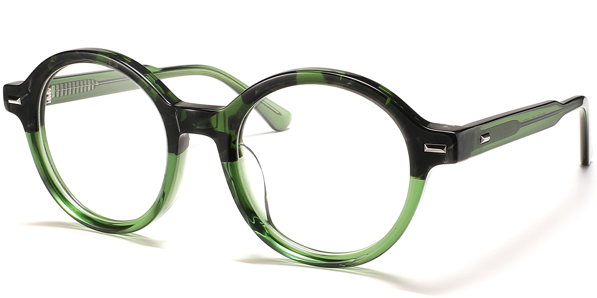 Acetate Round Reading Glasses translucent-green