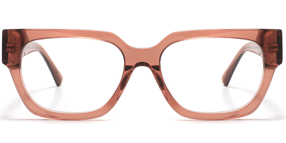 Acetate Square Reading Glasses translucent-pink
